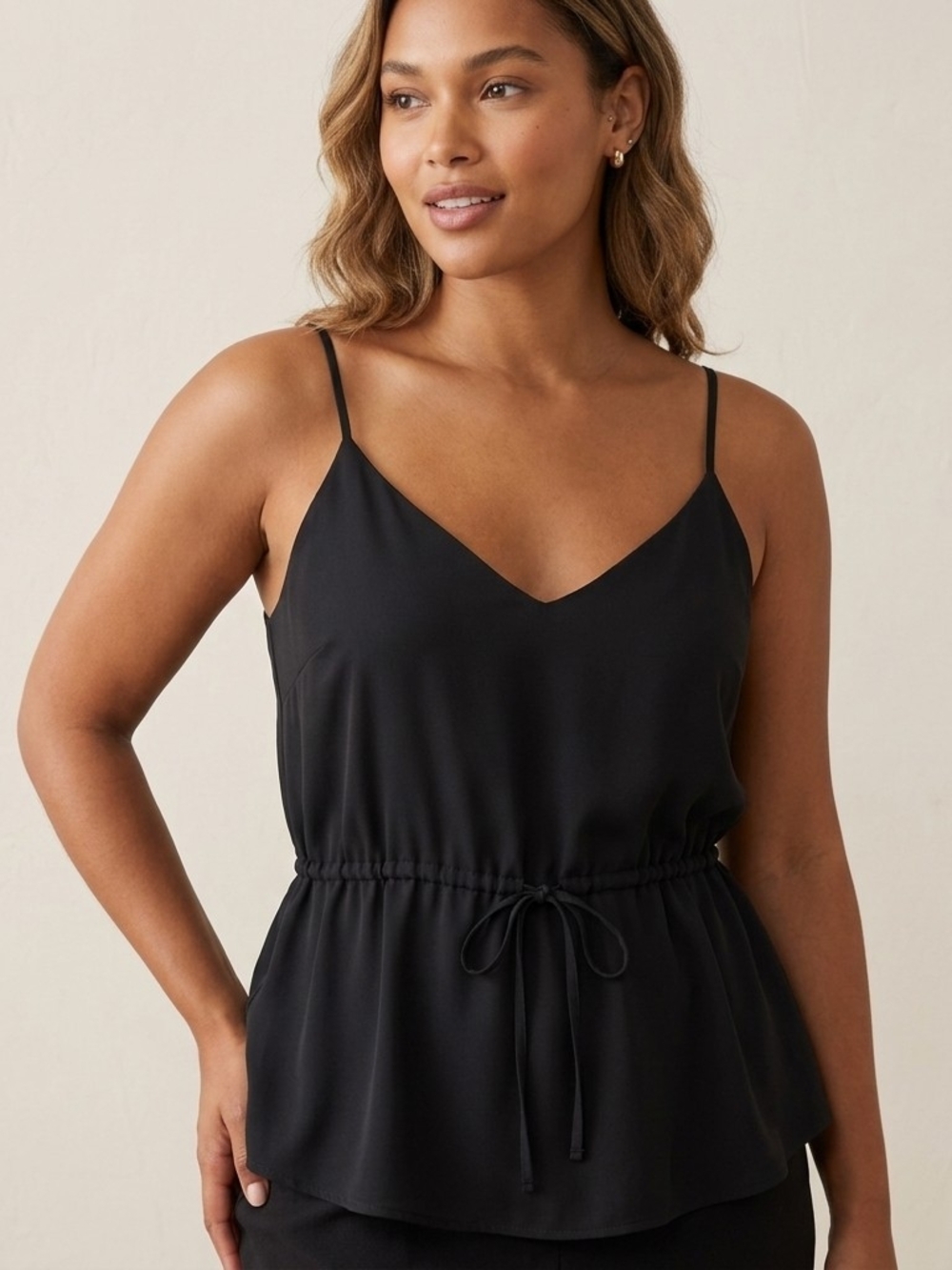 Babaton Black V-Neck Spagetti Strap Cami Size Med